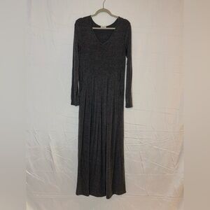 12 Pm By Mon Ami Dark Gray Long Sleeve Maxi Dress